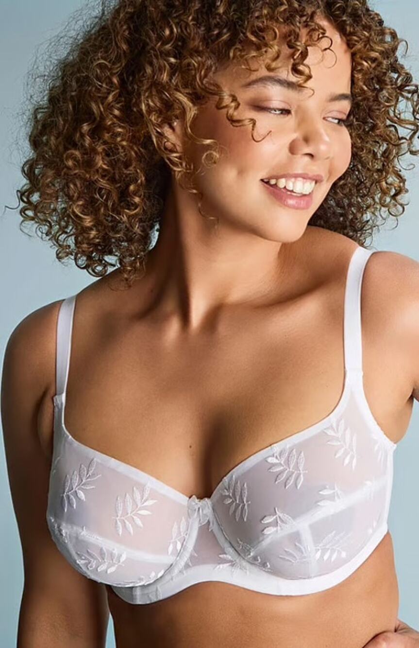 New Panache Superbra sz 32E Panache Plunge White Lace Bra